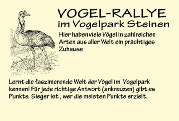 Vogel-Rallye Vogelpark Steinen