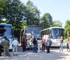 Terrassenbereich im Vogelpark Steinen