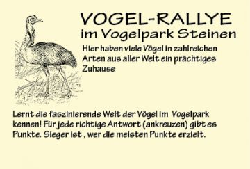 Vogel-Rallye Vogelpark Steinen Vogel-Rallye Vogelpark Steinen
