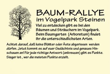 Baum-Rallye Vogelpark Steinen Baum-Rallye Vogelpark Steinen