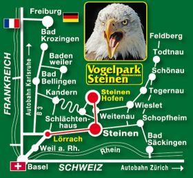 Strassenplan Anreise zum Vogelpark Steinen (Kopie) Strassenplan Anreise zum Vogelpark Steinen